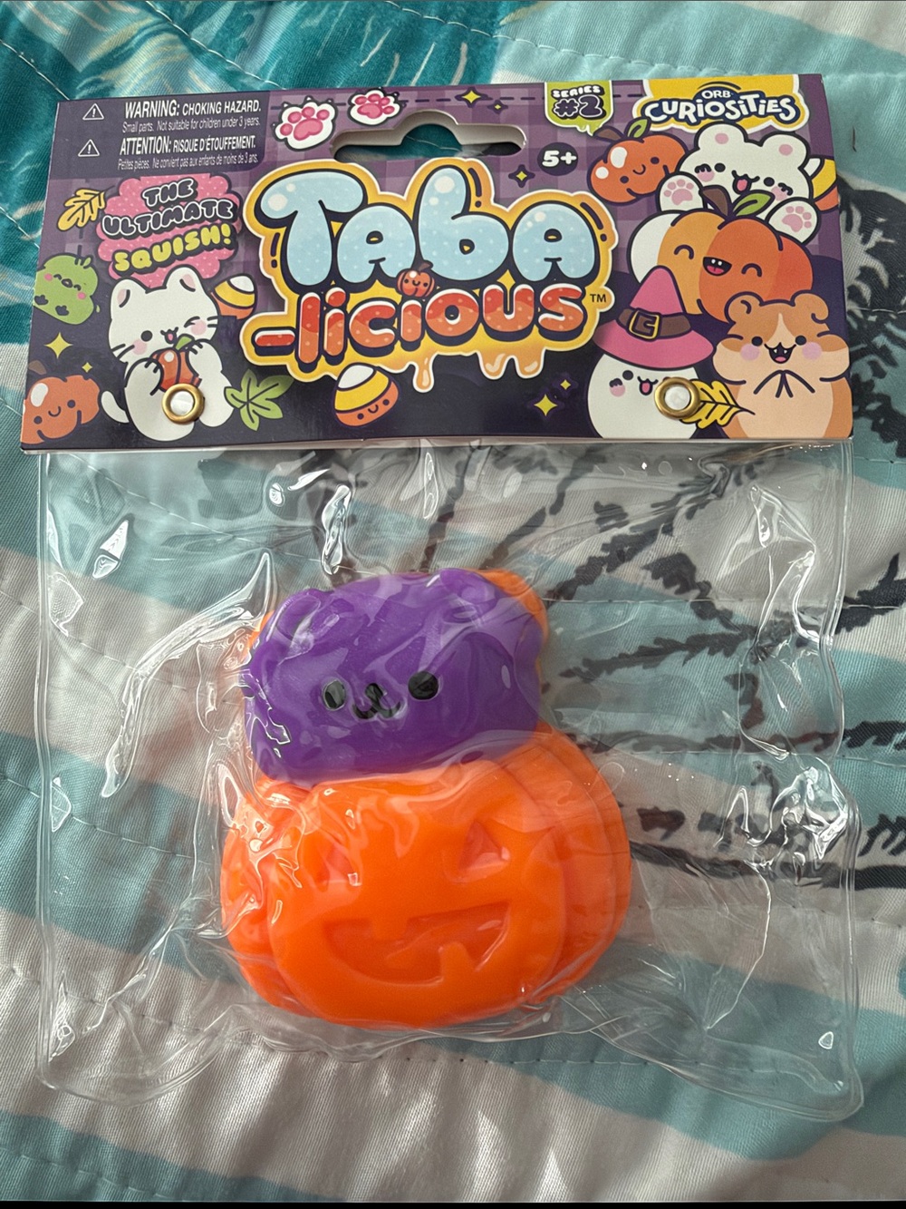 Kids Halloween Puppy/Pumpkin Squishy Toy - Orange & Purple